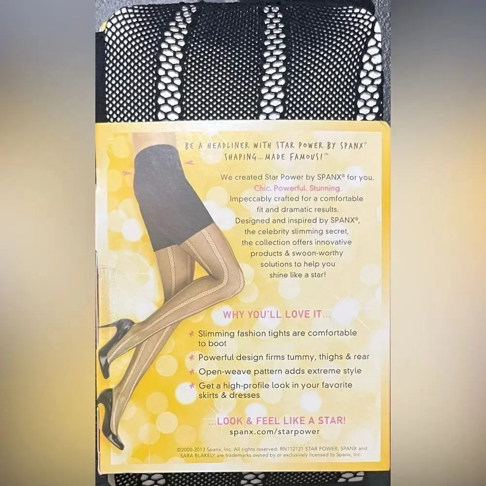 New in Package- Spanx Star Power Black Center Stage Shaping Tights Size C